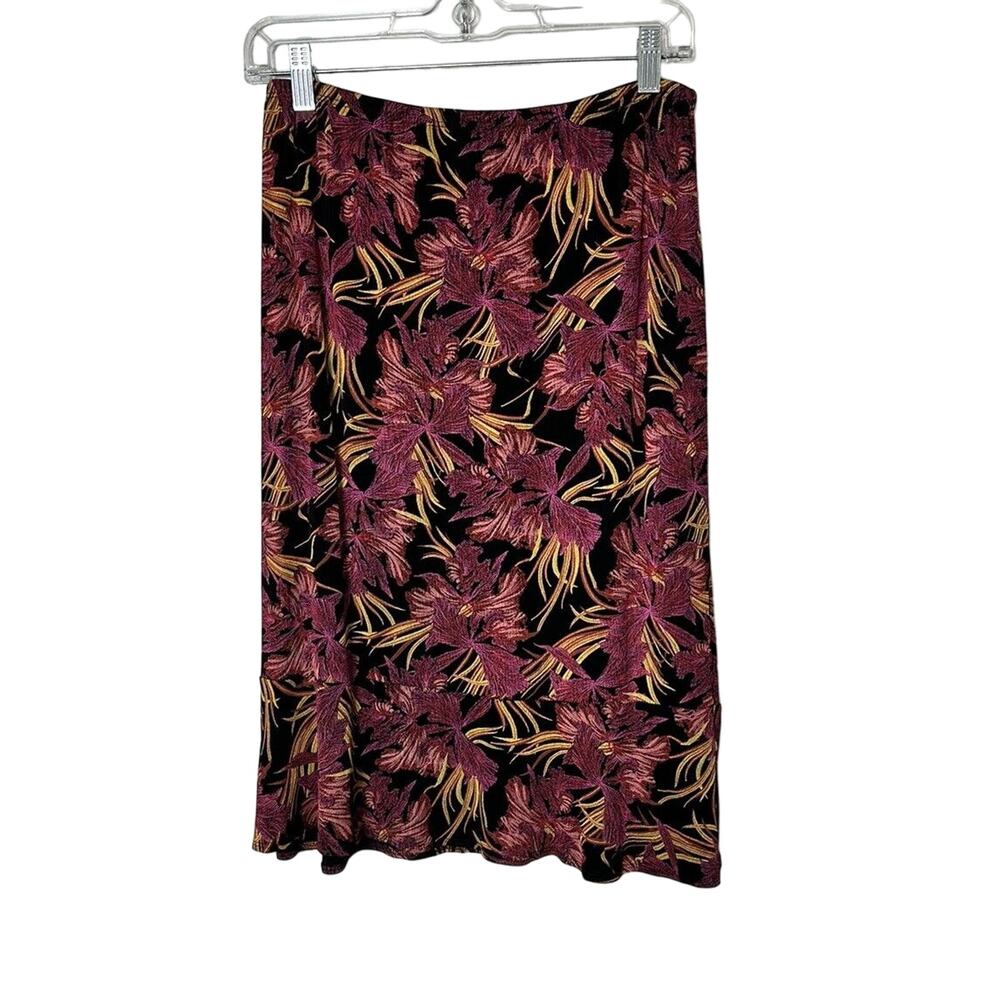 Citiknits Women’s Skirt Multicolor Slinky Pencil Ruffle Stretch Midi Size Small